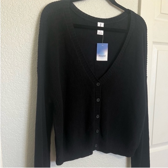 Abound Black Button-Up Ribbed Cardigan - Picture 4 of 8
